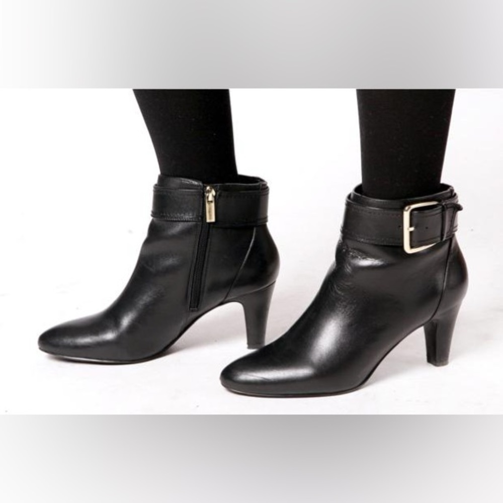 Bandolino Leather Buckle Booties
